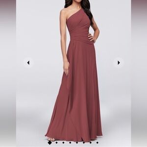 David’s Bridal Georgette Cascade Bridesmaid dress